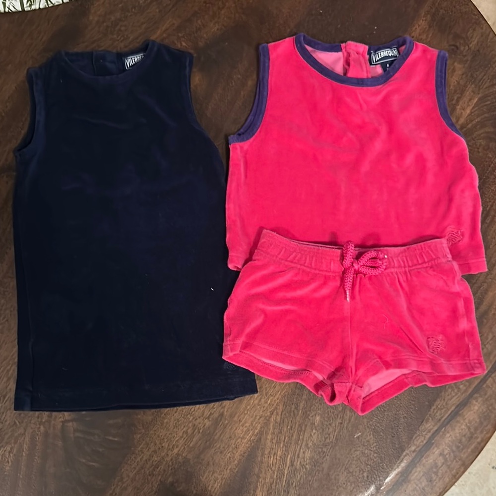 Vilebrequin Navy and Pink Velour Kids Set